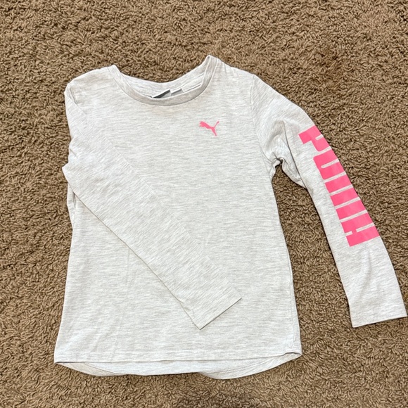 Puma Other - Puma Kids Long Sleeve Tee in Light Gray and Pink
